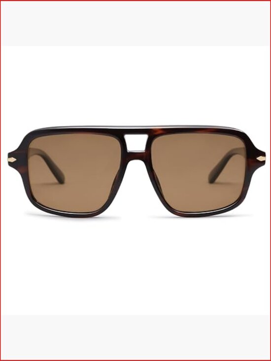 Retro Square Vintage Aviator Polarized Sunglasses UV Protection main image 7